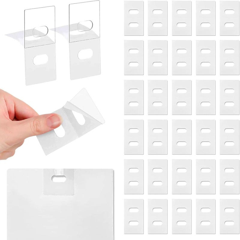 CoguZed 30 Sets (60 Pcs) Clear Vertical Blind Repair Tabs, Vertical Blinds Repair Kit, Vertical Blinds Replacement Slats，Pre-Cut Blind Fixers Peel Back Adhesive Ready to Use - Image 1